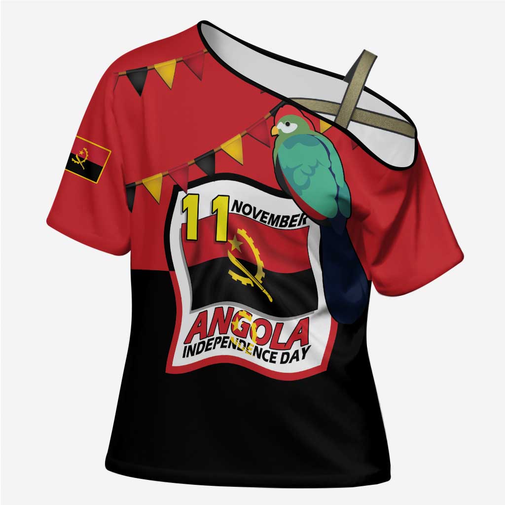Happy Angola Cross Shoulder Shirt 50 Years of Independence