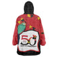 Happy Angola Independence Day Kid Wearable Blanket Hoodie With Red-crested Turaco - African Pride