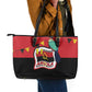 Happy Angola Independence Day Leather Tote Bag With Red-crested Turaco - African Pride