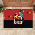 Happy Angola Independence Day Rubber Doormat With Red-crested Turaco - African Pride