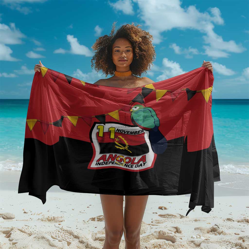 Happy Angola Independence Day Sarong With Red-crested Turaco - African Pride