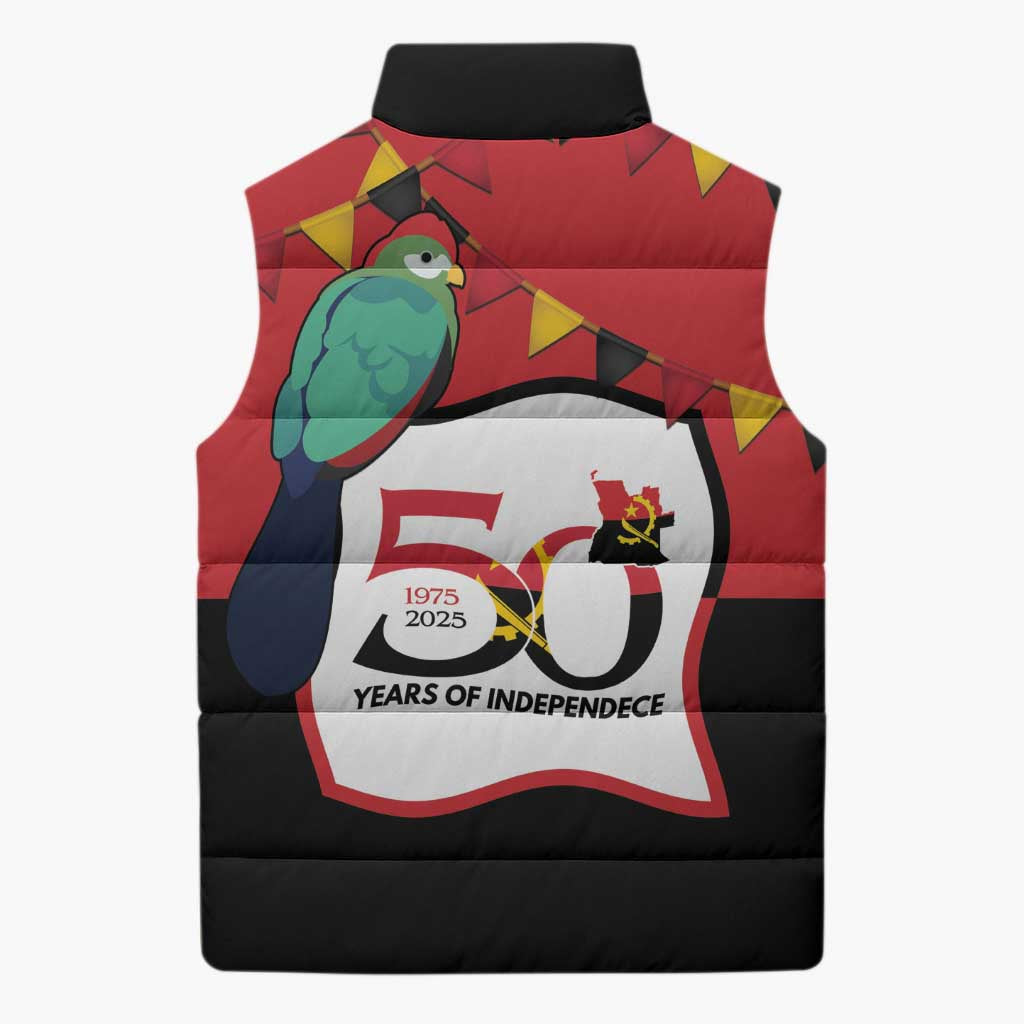 Happy Angola Sleeveless Puffer Jacket 50 Years of Independence