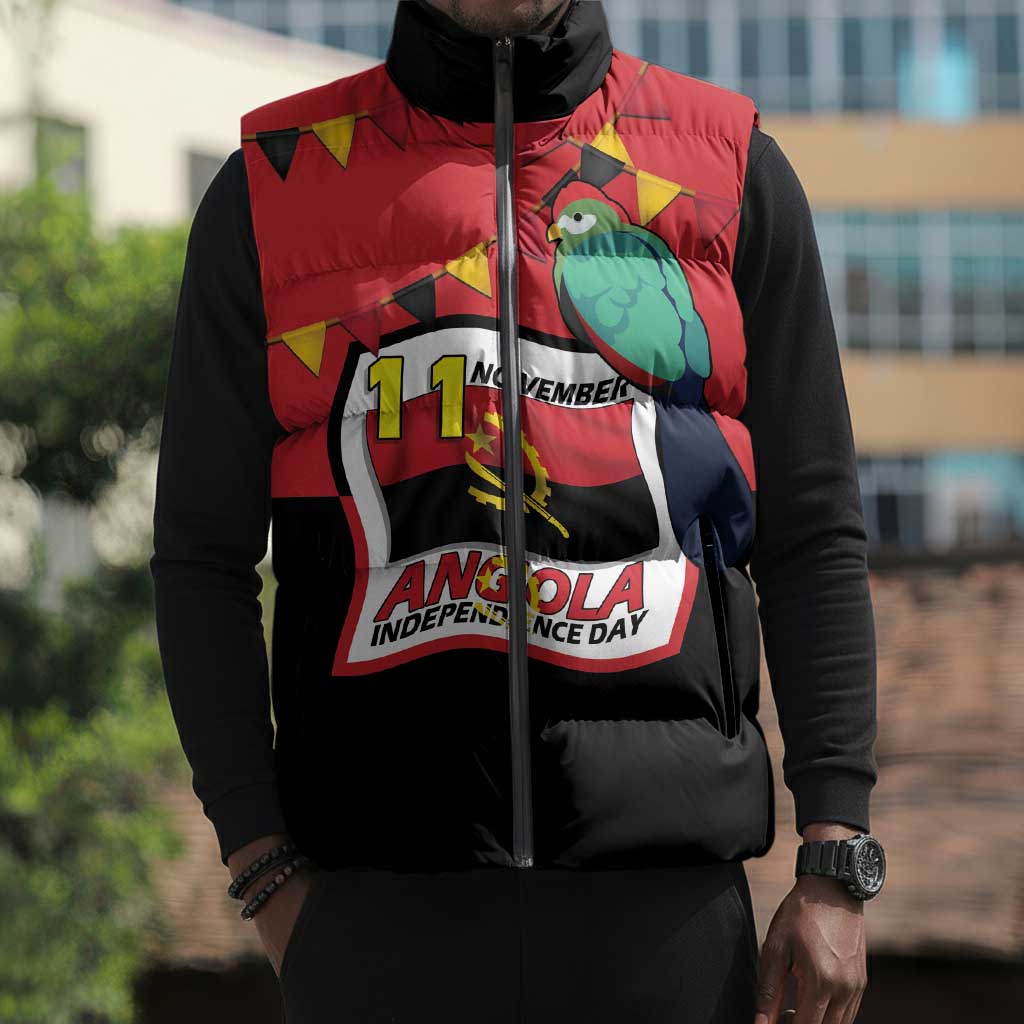 Happy Angola Sleeveless Puffer Jacket 50 Years of Independence