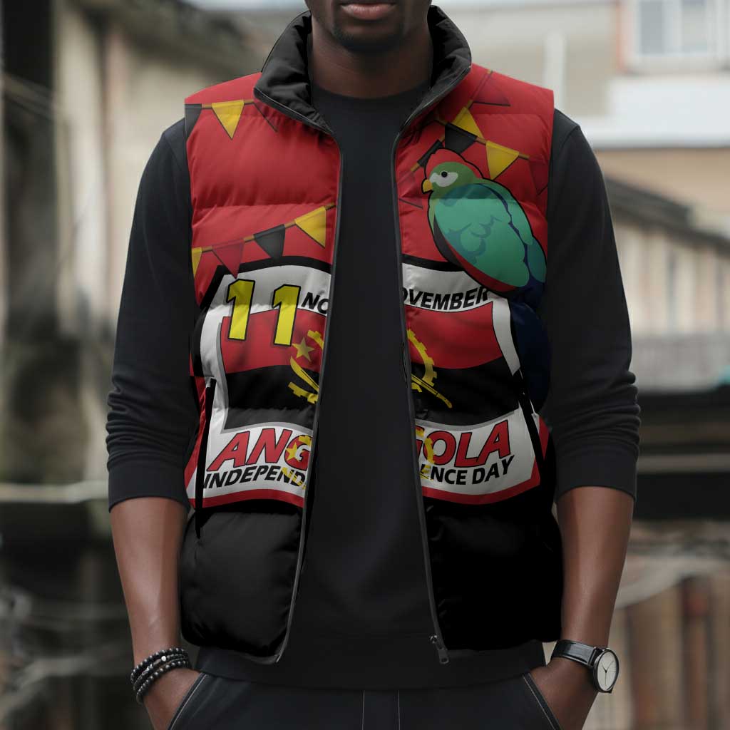 Happy Angola Sleeveless Puffer Jacket 50 Years of Independence