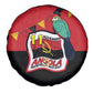 Happy Angola Independence Day Spare Tire Cover With Red-crested Turaco - African Pride
