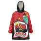 Happy Angola Independence Day Wearable Blanket Hoodie With Red-crested Turaco - African Pride
