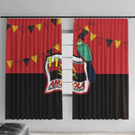 Happy Angola Independence Day Window Curtain With Red-crested Turaco - African Pride