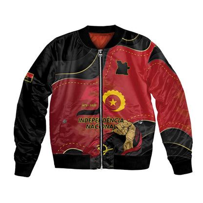 Personalized Dia da Independencia de Angola Bomber Jacket Virtus Unita Fortior - African Pride