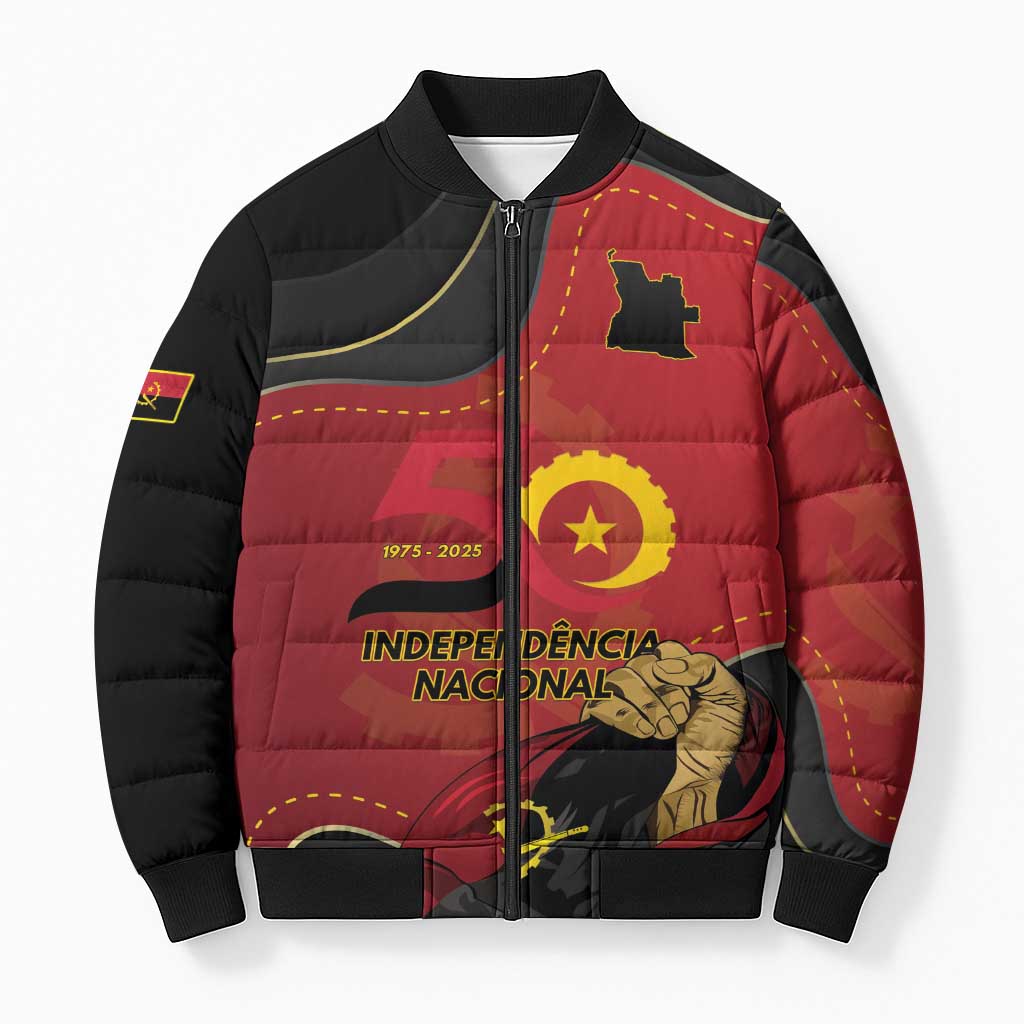Personalized Angola Independence Day Bomber Puffer Jacket Virtue Is Stronger When United