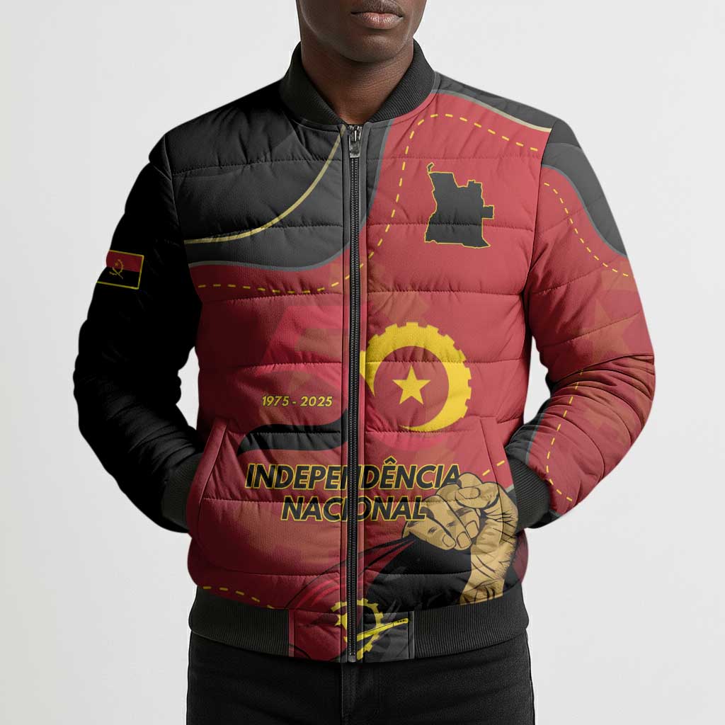 Personalized Angola Independence Day Bomber Puffer Jacket Virtue Is Stronger When United