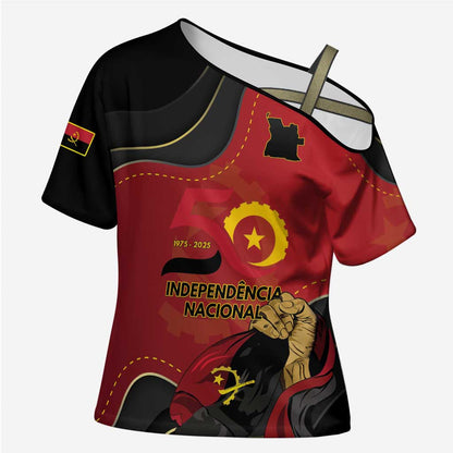 Personalized Angola Independence Day Cross Shoulder Shirt Virtue Is Stronger When United