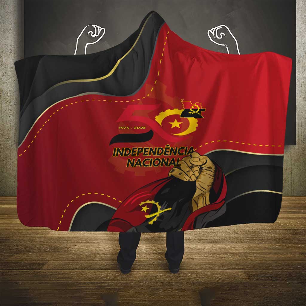 Dia da Independencia de Angola Hooded Blanket Virtus Unita Fortior - African Pride