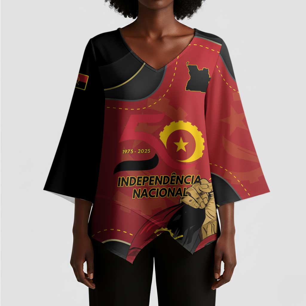 Personalized Angola Independence Day Kimono Sleeve Blouse Virtue Is Stronger When United