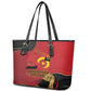 Dia da Independencia de Angola Leather Tote Bag Virtus Unita Fortior - African Pride