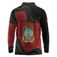 Personalized Dia da Independencia de Angola Long Sleeve Polo Shirt Virtus Unita Fortior - African Pride