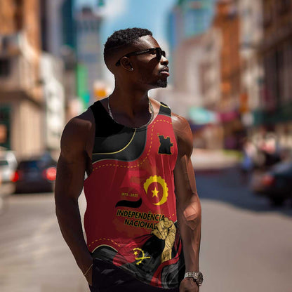 Personalized Dia da Independencia de Angola Men Tank Top Virtus Unita Fortior - African Pride