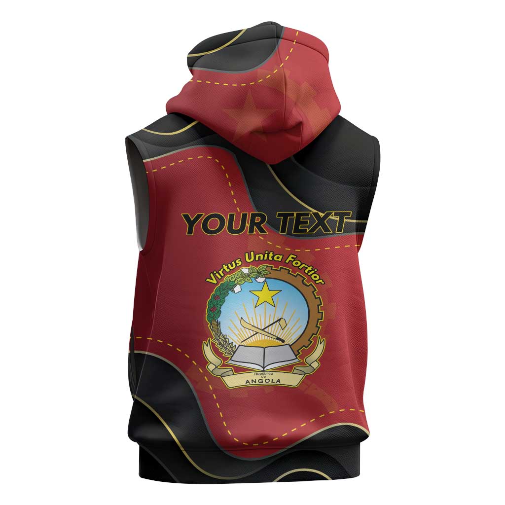 Personalized Dia da Independencia de Angola Sleeveless Hoodie Virtus Unita Fortior - African Pride
