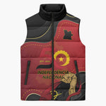 Personalized Angola Independence Day Sleeveless Puffer Jacket Virtue Is Stronger When United