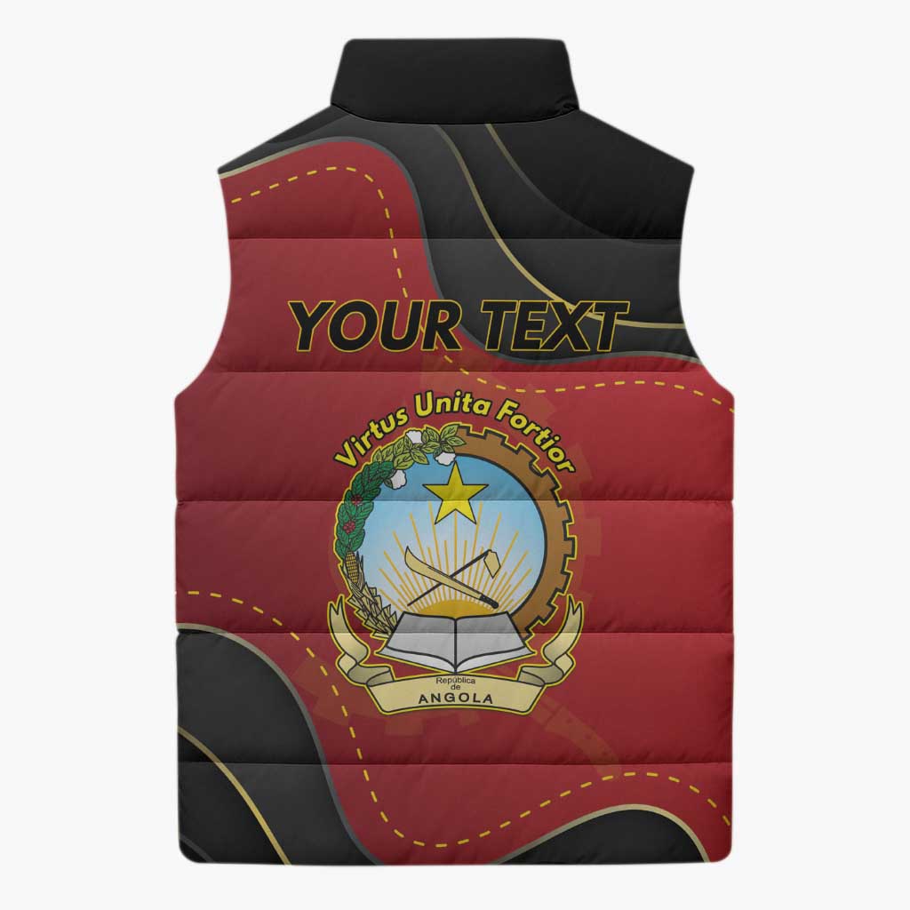 Personalized Angola Independence Day Sleeveless Puffer Jacket Virtue Is Stronger When United