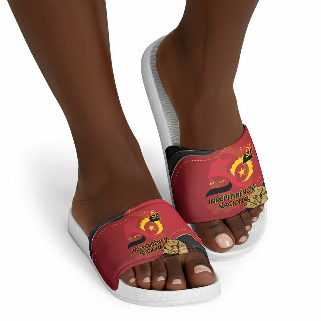 Angola Independence Day Slide Sandals Virtue Is Stronger When United