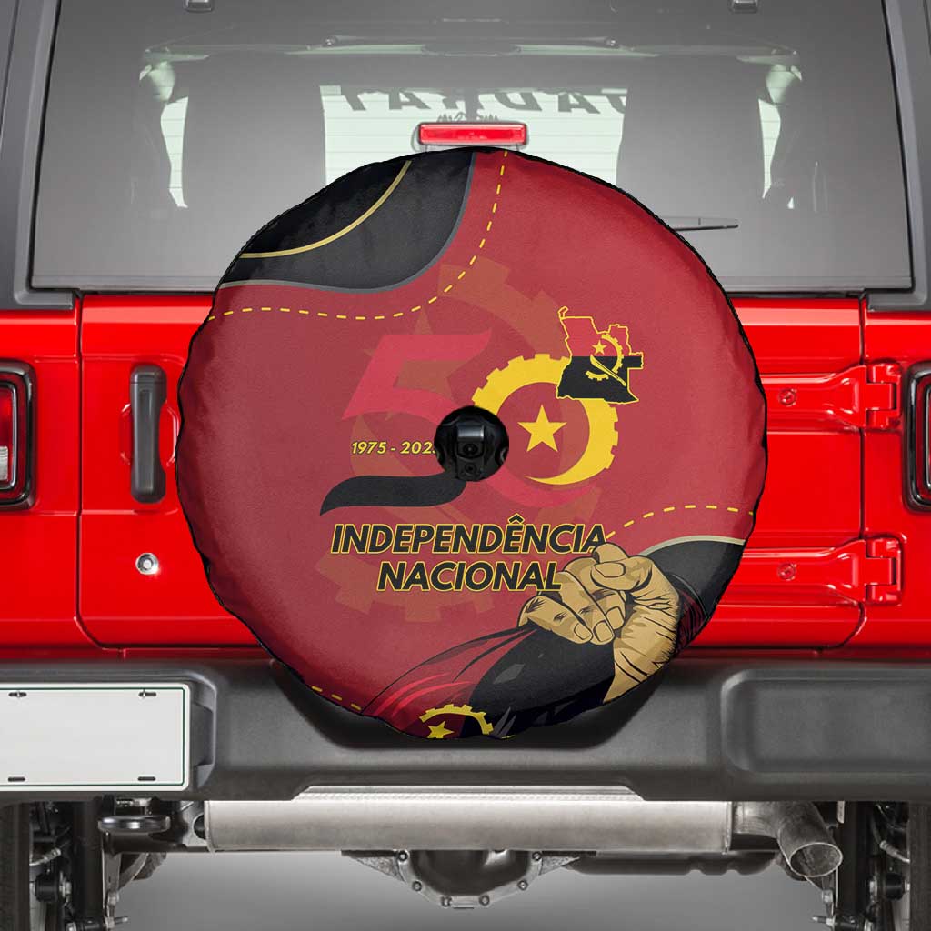 Dia da Independencia de Angola Spare Tire Cover Virtus Unita Fortior - African Pride
