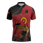 Personalized Angola Independence Day Zipper Polo Shirt Virtue Is Stronger When United