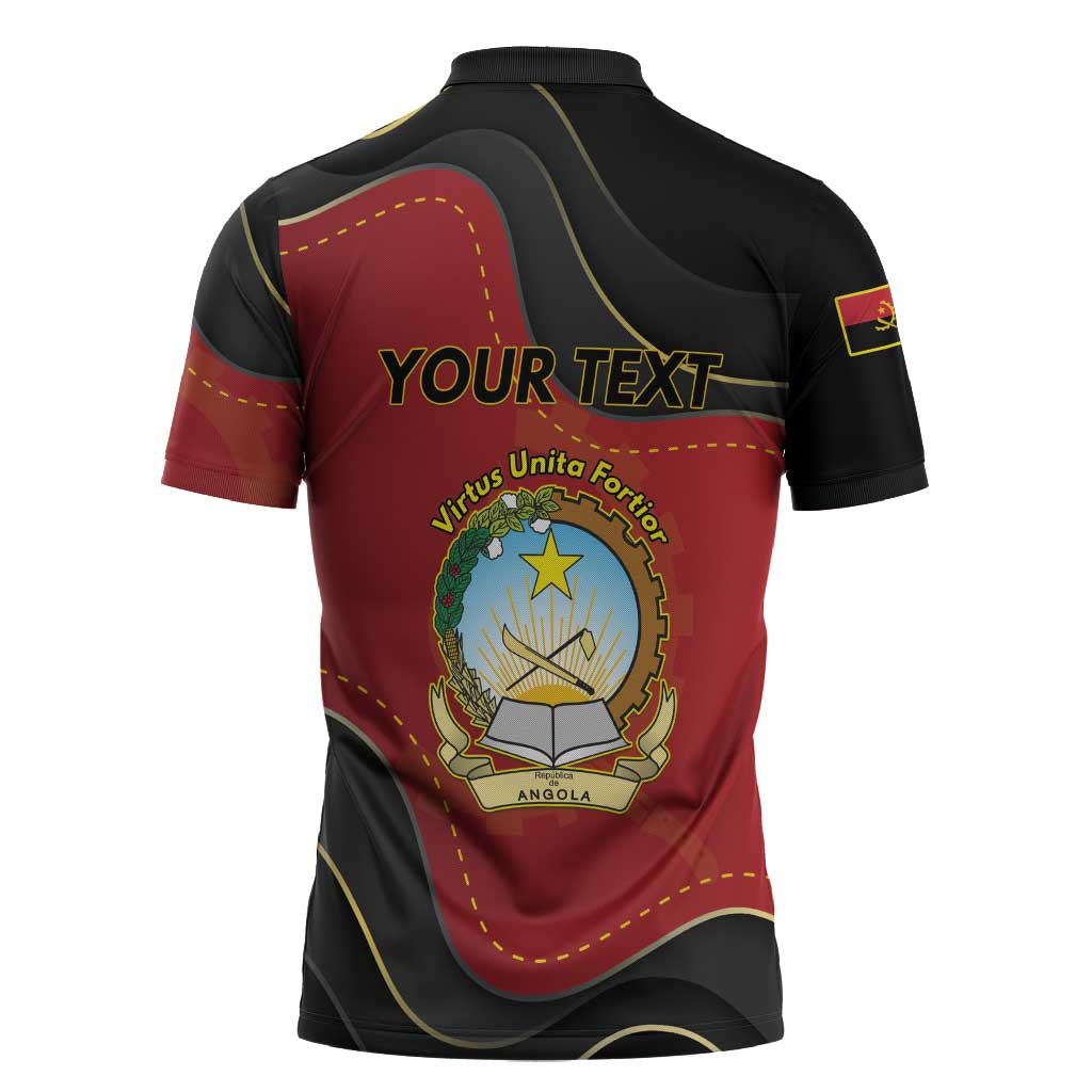 Personalized Angola Independence Day Zipper Polo Shirt Virtue Is Stronger When United