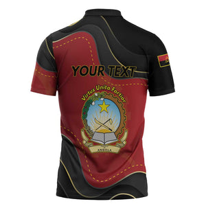 Personalized Angola Independence Day Zipper Polo Shirt Virtue Is Stronger When United