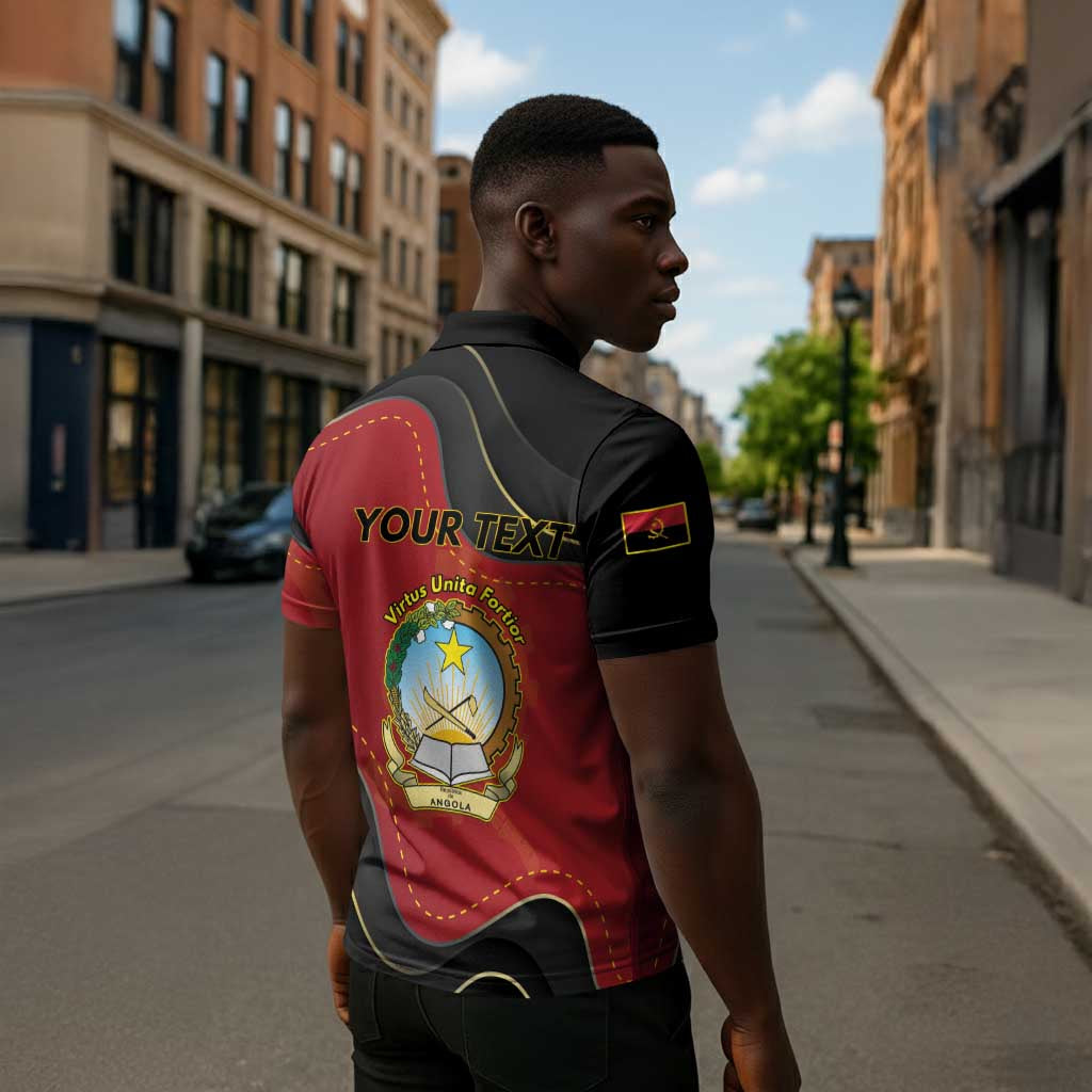 Personalized Angola Independence Day Zipper Polo Shirt Virtue Is Stronger When United