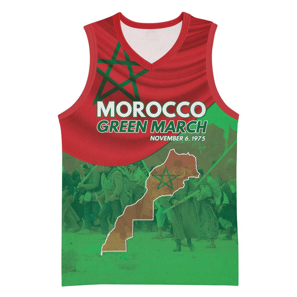 Morocco La Marche Verte Basketball Jersey Happy 50th Anniversary LT15