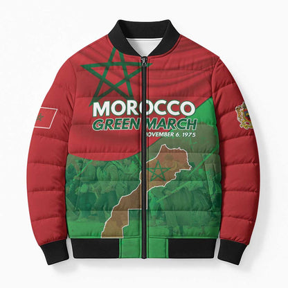 Morocco Green March Day Bomber Puffer Jacket One People - One Nation
