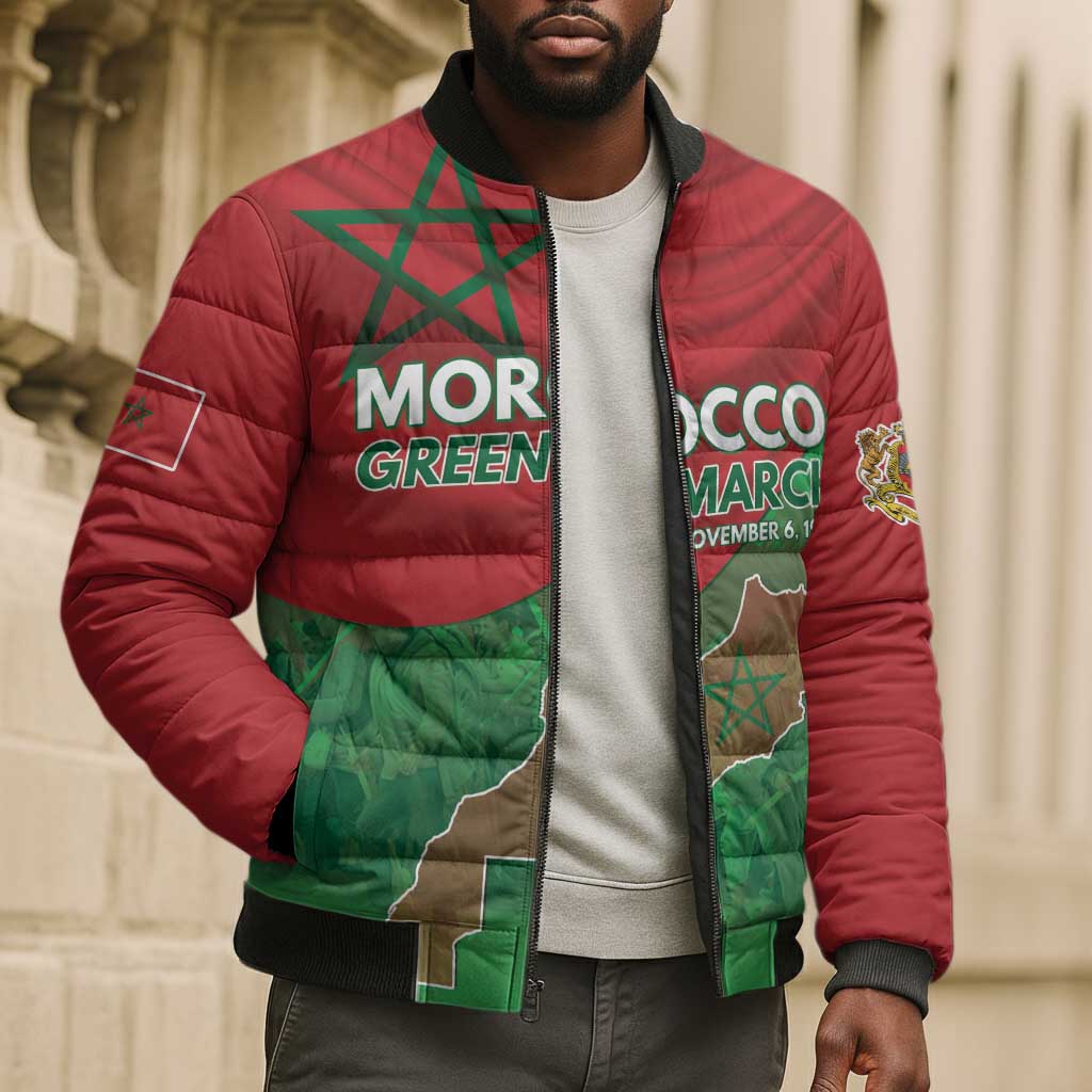 Morocco Green March Day Bomber Puffer Jacket One People - One Nation