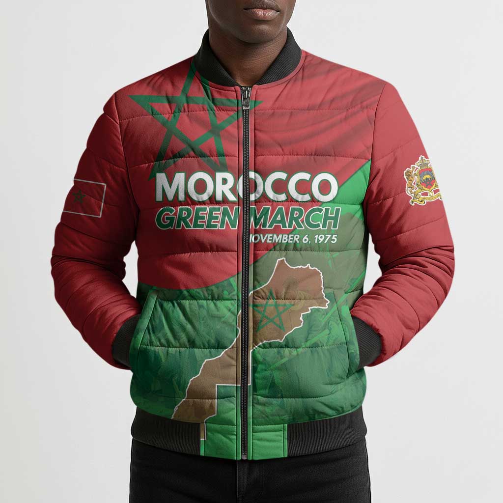 Morocco Green March Day Bomber Puffer Jacket One People - One Nation