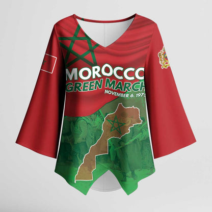 Morocco Green March Day Kimono Sleeve Blouse One People - One Nation