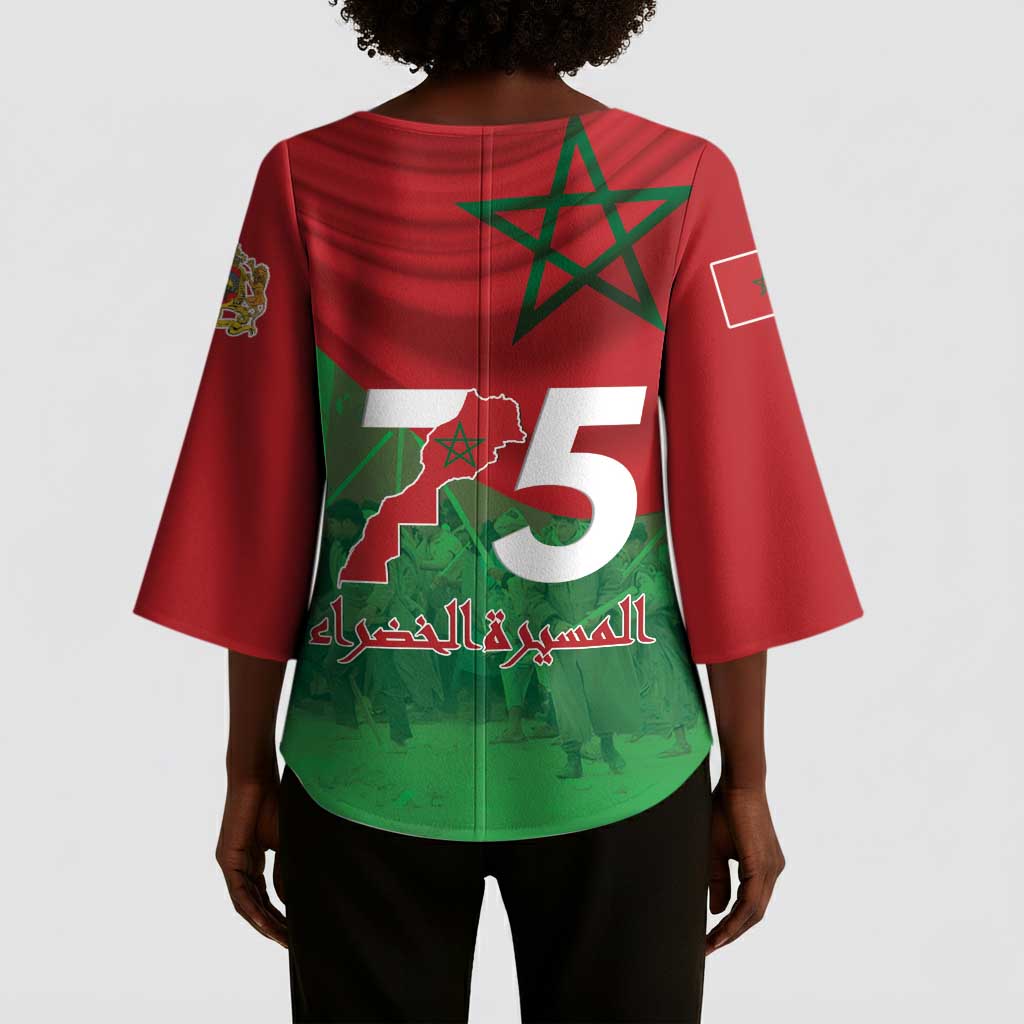 Morocco Green March Day Kimono Sleeve Blouse One People - One Nation