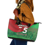 Morocco La Marche Verte Leather Tote Bag Happy 50th Anniversary - African Pride