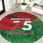Morocco La Marche Verte Round Carpet Happy 50th Anniversary - African Pride