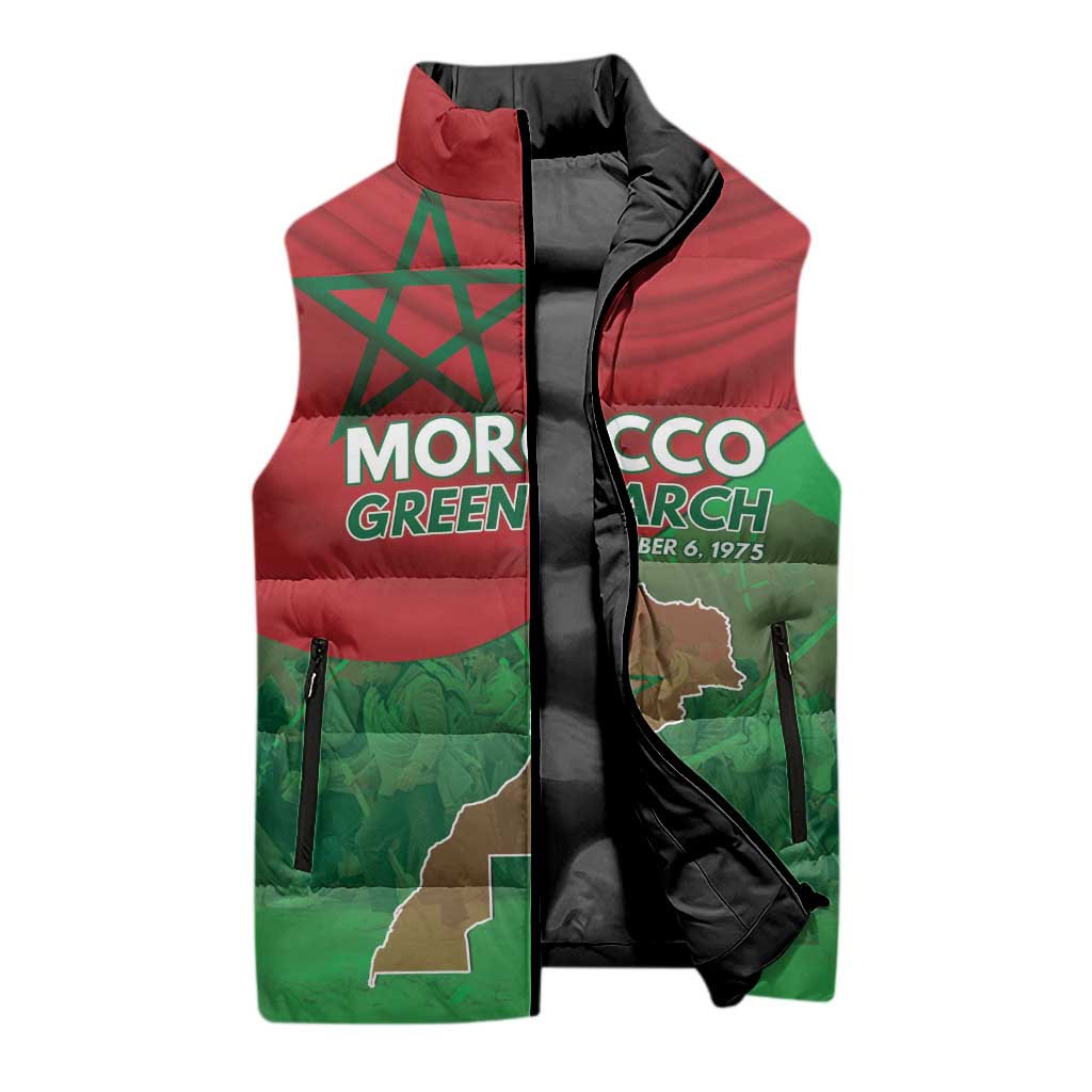 Morocco Green March Day Sleeveless Puffer Jacket One People - One Nation