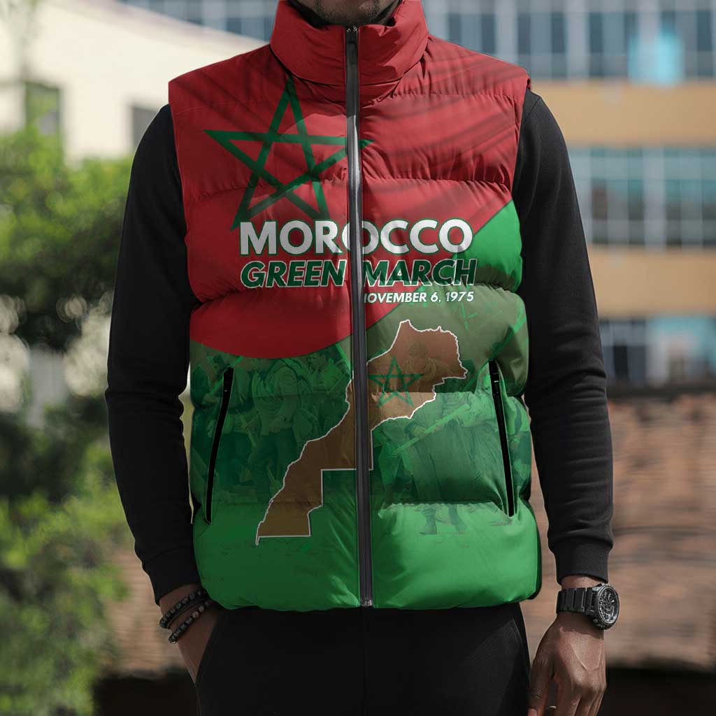 Morocco Green March Day Sleeveless Puffer Jacket One People - One Nation