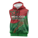 Morocco La Marche Verte Sleeveless Zip Hoodie Happy 50th Anniversary - African Pride
