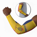 Personalized Chad Arm Sleeves Coat Of Arms - Flag Style