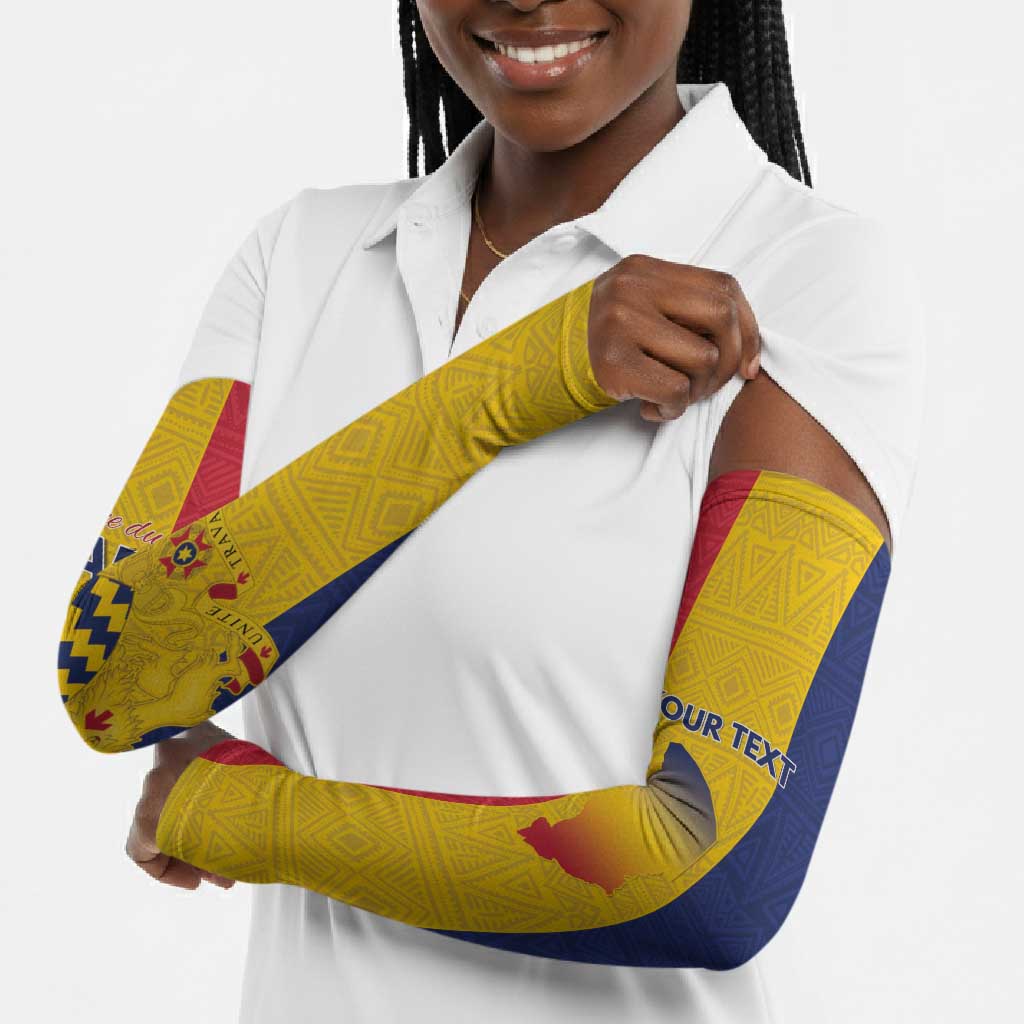 Personalized Chad Arm Sleeves Coat Of Arms - Flag Style