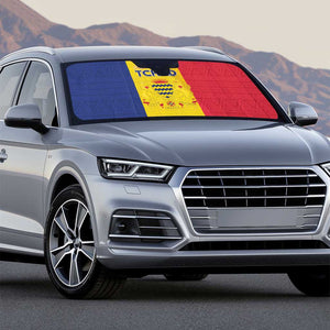 Chad Auto Sun Shade Coat Of Arms - Flag Style