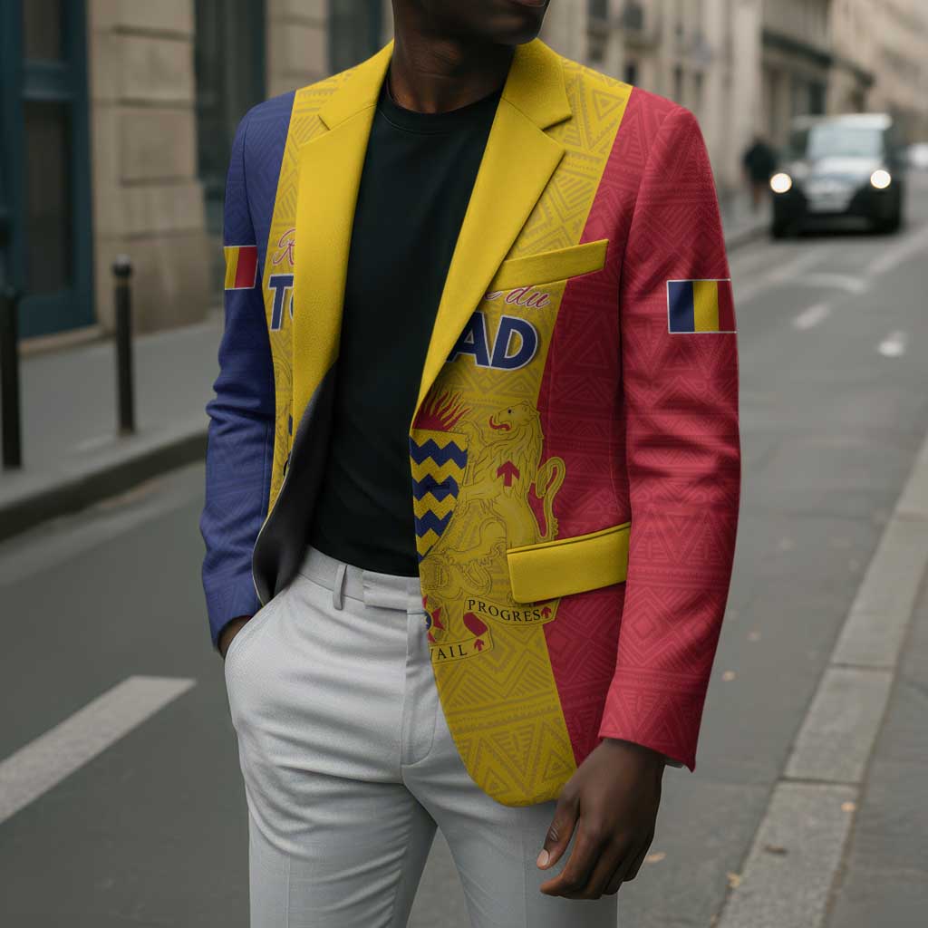 Personalized Chad Blazer Coat Of Arms - Flag Style