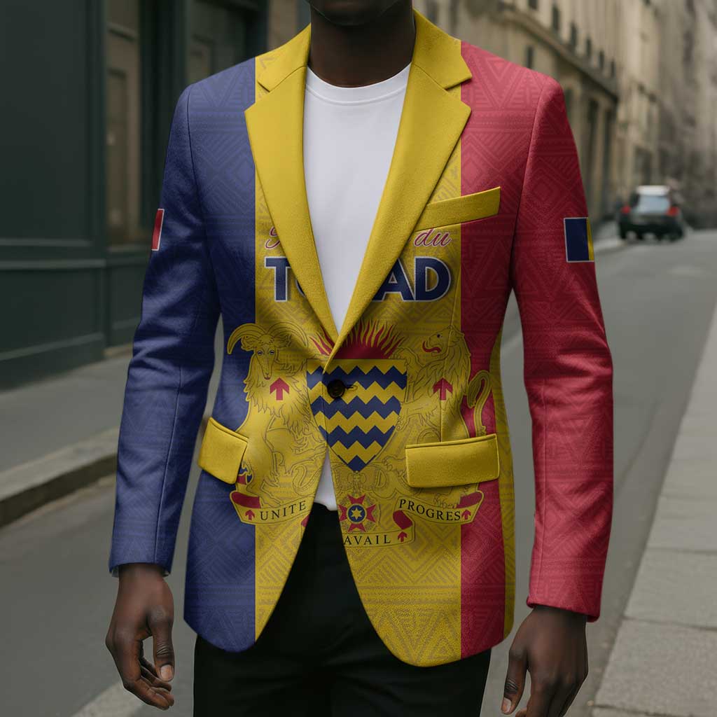 Personalized Chad Blazer Coat Of Arms - Flag Style
