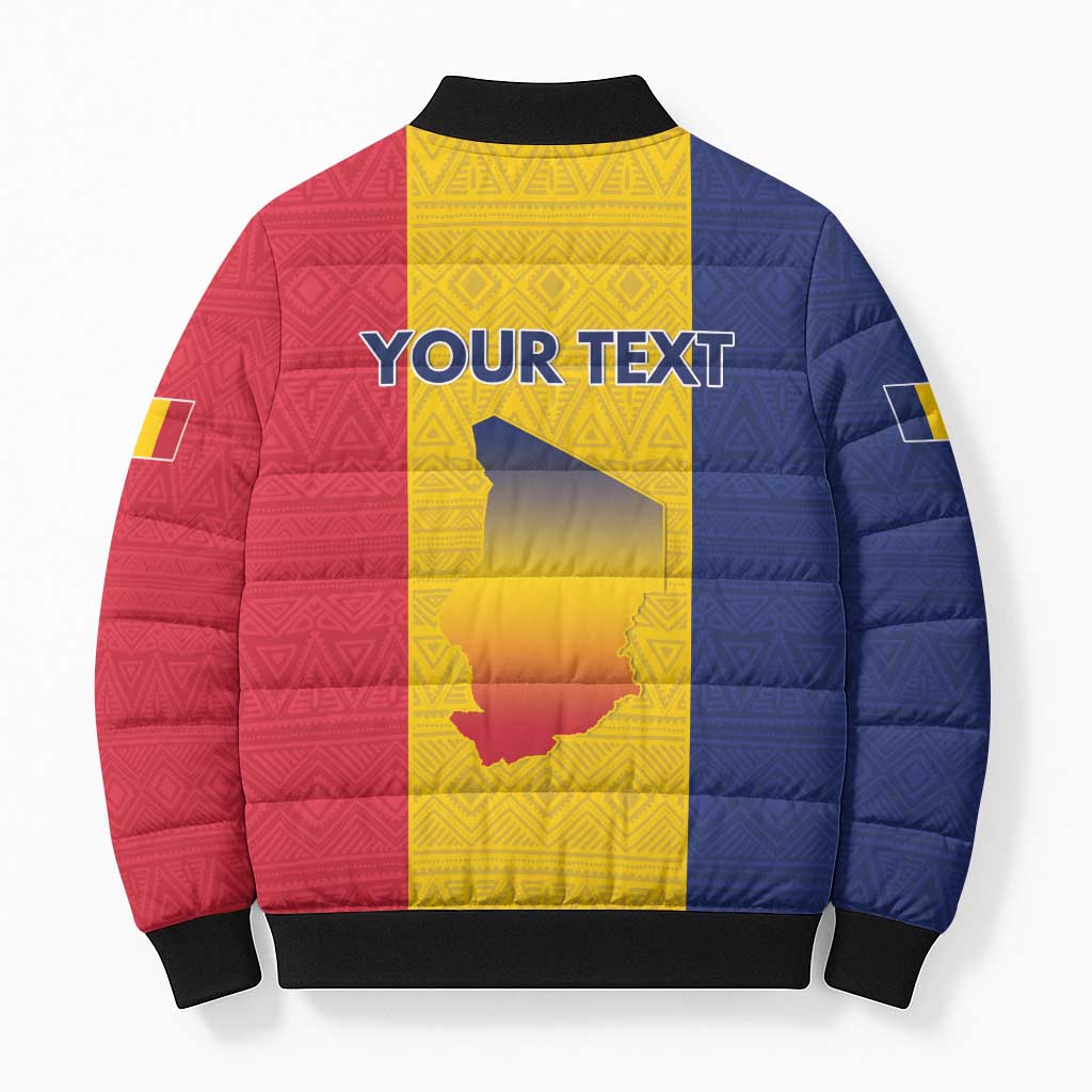 Personalized Chad Bomber Puffer Jacket Coat Of Arms - Flag Style