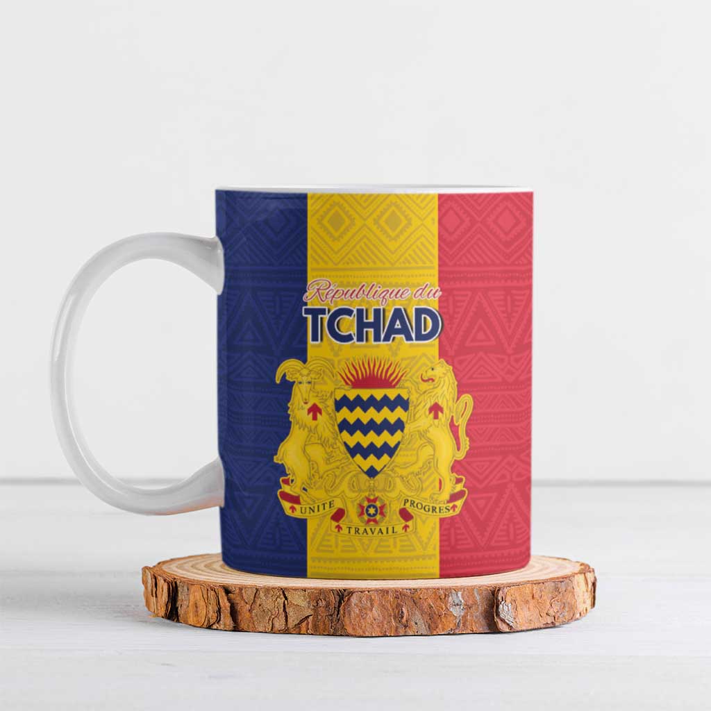 Personalized Chad Ceramic Mug Coat Of Arms - Flag Style