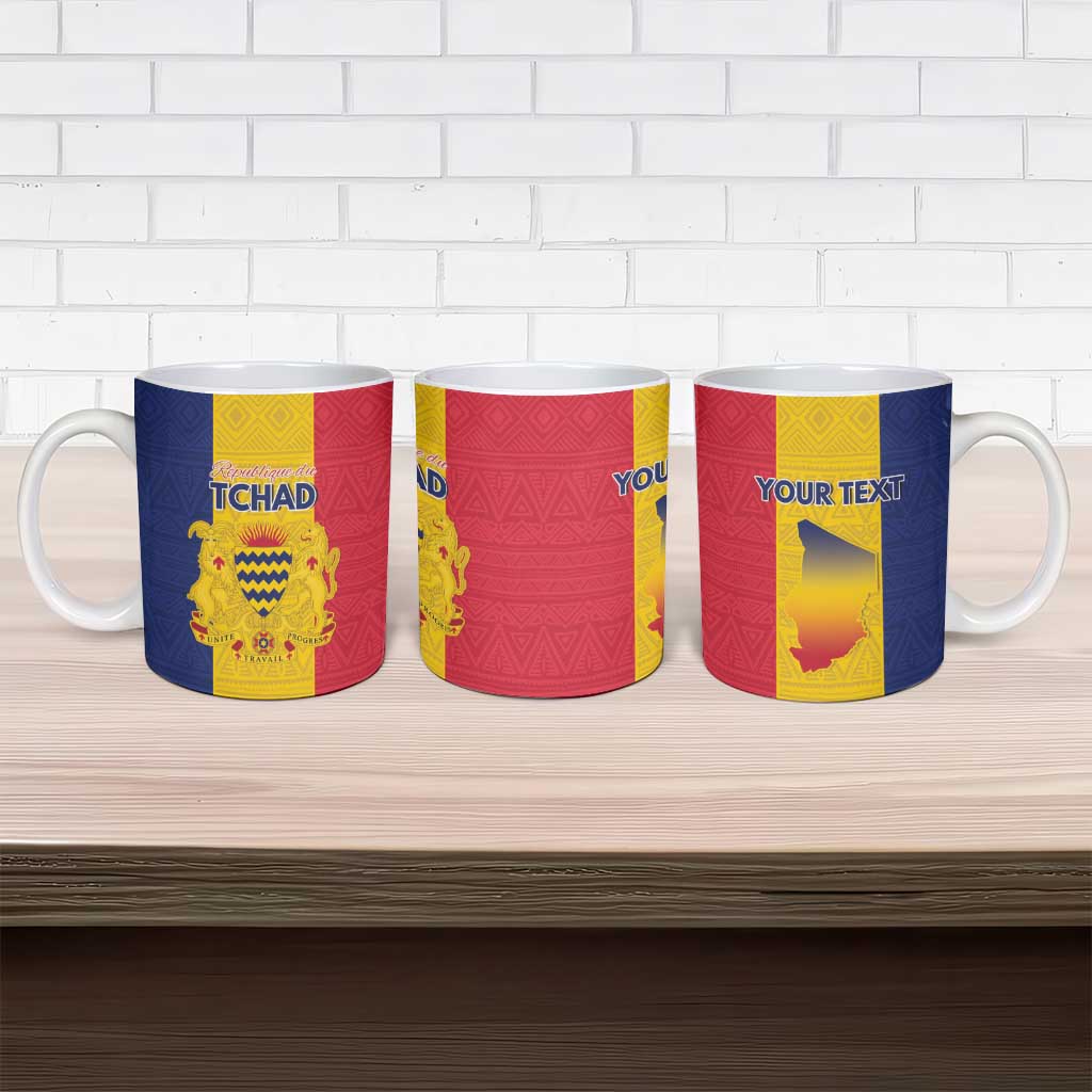 Personalized Chad Ceramic Mug Coat Of Arms - Flag Style