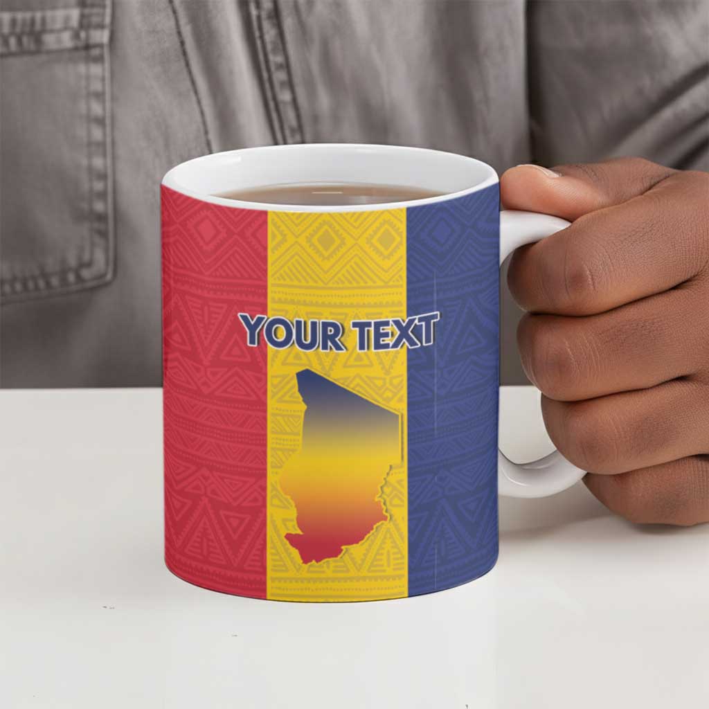 Personalized Chad Ceramic Mug Coat Of Arms - Flag Style