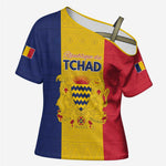 Personalized Chad Cross Shoulder Shirt Coat Of Arms - Flag Style